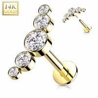14kt. piercing 5 curved round top