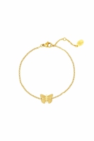 Armbandje vlinder detail goud