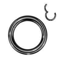 Clicker ring titanium  zwart (Big sizes)