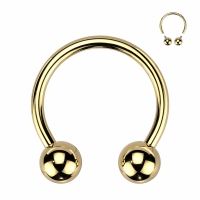 piercing horseshoe titanium (All sizes) - goud