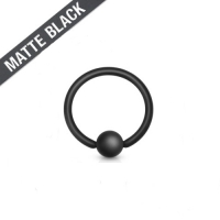 Ball Closure Ring mat zwart 1.2mm x 12mm
