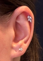 Piercing titanium blaadje marquise 1.2x6 - zilver