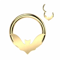 Piercing bat clicker ring 1.2x8 goud