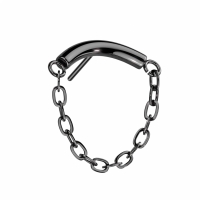 Piercing push in chain plain 1.2x6 zwart
