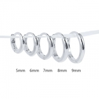 Oorbel ringetje klein 5 mm strak design zilver