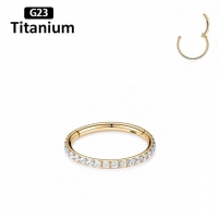High Quality titanium clicker single lined 1.2x14 gold plated