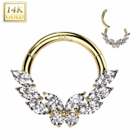14kt butterfly marquise ring 8 mm