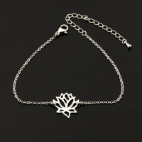Armband lotusbloem zilver