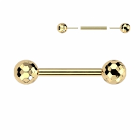 Piercing multi faced balls 12mm goud