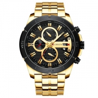 Horloge casual Curren goud met zwart inleg
