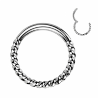 Titanium piercing gevlochten ring 1.2x8 mm
