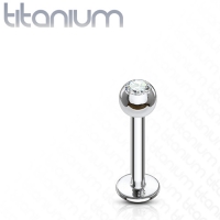 piercing titanium wit steentje 1.2x12