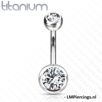 Piercing titanium steen wit 8mm