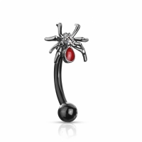 Piercing spider zwart