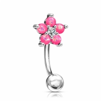 Piercing opal bloem roze