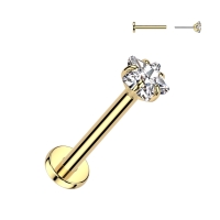 Piercing push in ster 0.8X8mm goud