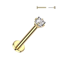 Piercing push in vierkantje 0.8X8mm goud