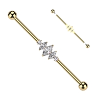 Industrial piercing big marquise goud