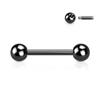 piercing titanium zwart 12mm