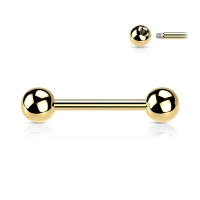 piercing titanium gold plated 12mm