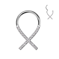 Piercing high quality titanium ribbon lined 8mm