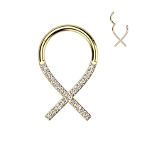 Piercing high quality titanium ribbon lined 8mm goud