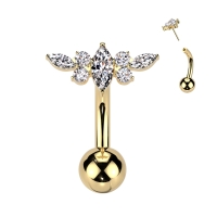 Piercing titanium wing top goud