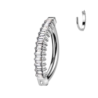 Piercing titanium Baguette hoop ovaal