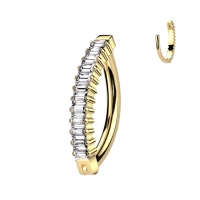 Piercing titanium Baguette hoop ovaal goud