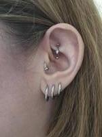 Piercing titanium curved studje met hanger 1.2x8x3 - zilver