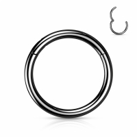 Piercing titanium ring zwart 9mm