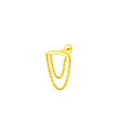 Piercing titanium luxe hanger dubbele ketting - zilver