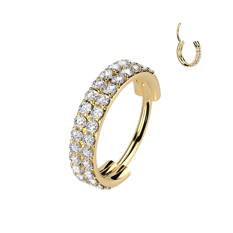 Piercing titanium double lined 0.8x7 goud kleur