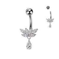 Navelpiercing sierlijk met teardrop hanger