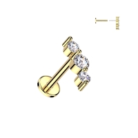 Vrolijke tripple stone push in 1.2x8 goud