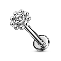 Piercing stud Ball Top steen