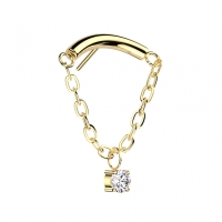 Piercing push in chain met steen hangertje