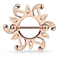 Tepelpiercing zonnetje rose kleur