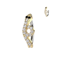 Piercing clicker front snake - goud kleur