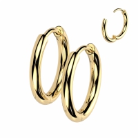 Oorbellen titanium basis 12mm goud
