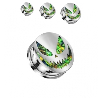 Plug monster screw fit - opal groen - Chirurgisch staal