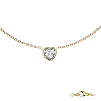 Ketting hartje steen goud
