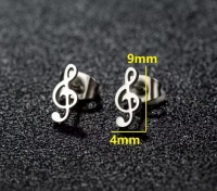 Oorbellen stud muzieknoot