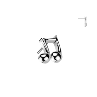 Titanium Threadless Push In Music Note TOP