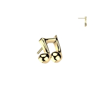 Titanium Threadless Push In Music Note TOP goud