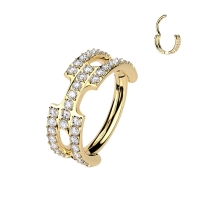 Piercing titanium Chain link goud