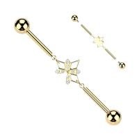 Industrial piercing ketting diamand shape goud
