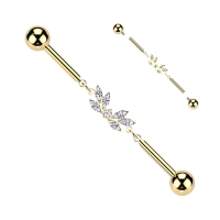 Industrial piercing ketting marquise wing goud