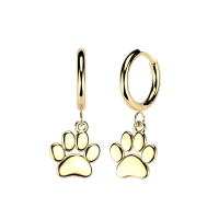 Oorbellen pootje hanger goud