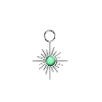 Hangertje titanium starburst natural stone groen onyx